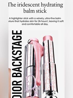 Dior Glassy Glow Hydrating Balm Stick highlight face, eyes, lips, décolleté Pink